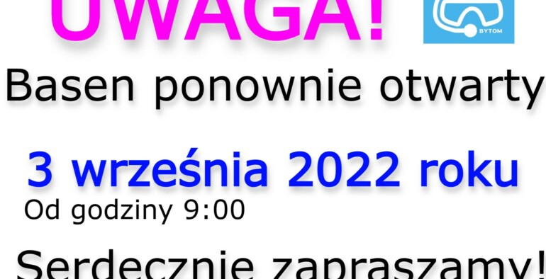 Basen ponownie otwarty od 3 września